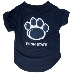 navy pet short sleeve t-shirt with paw and Penn State